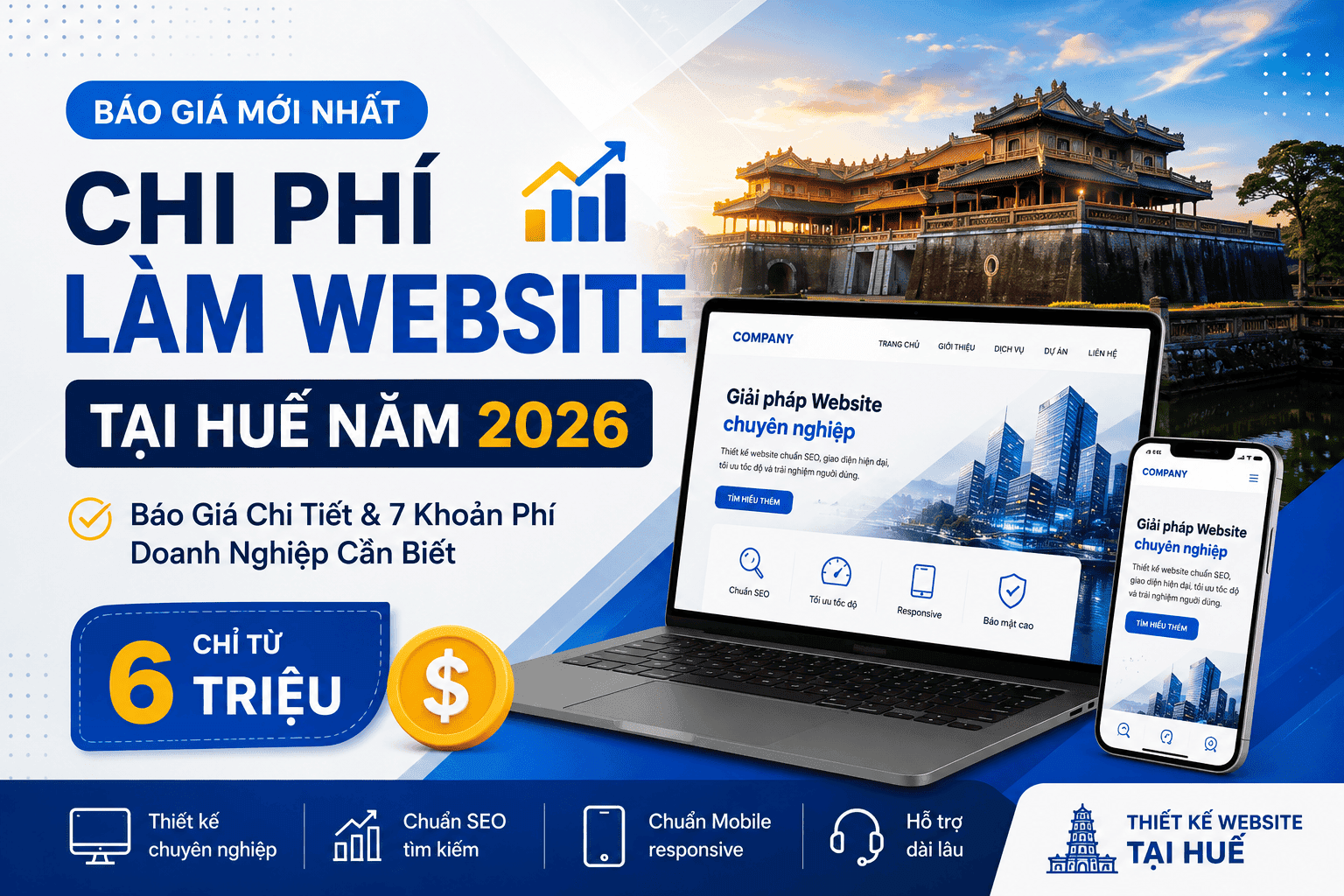 Chi Phí Làm Website Tại Huế Năm 2026: Báo Giá Mới Nhất & 7 Khoản Phí Doanh Nghiệp Cần Biết | TAT TEAM